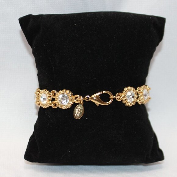 Vintage Joan Rivers Gold-Tone Crystal Bracelet - Picture 14 of 15